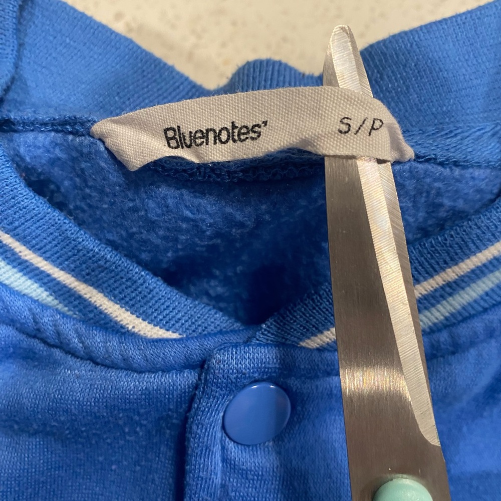 Bluenotes Blue and White Fleece Varsity Jacket Small New York State - Picture 6 of 9